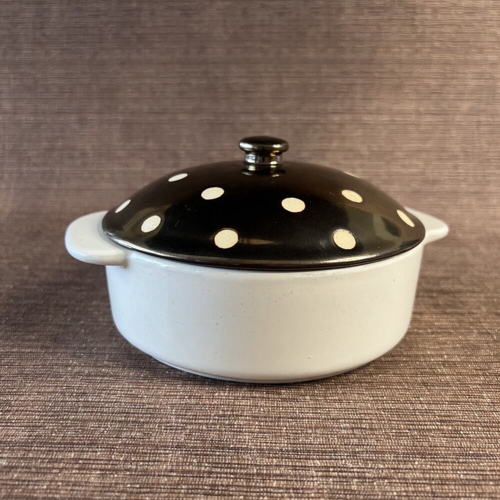 Ciroa “Celebrate Christmas” Brie Baker – Stoneware Cheese Dish – Bronze Lid dots